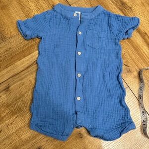 🍼10 FOR $30🍼Blue Button-Up Baby Romper